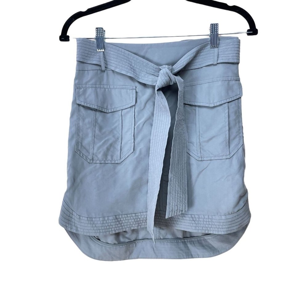 Banana Republic Heritage Collection Grey Cargo Belted High Low Hemline Skirt 8